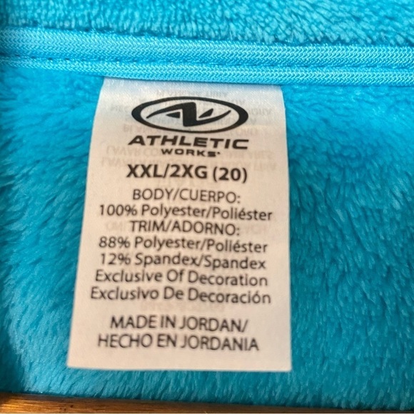 Athletic Works Cozy Fleece Jacket Electric Blue XXL 2XL Coat Women's Zip up - Picture 3 of 4